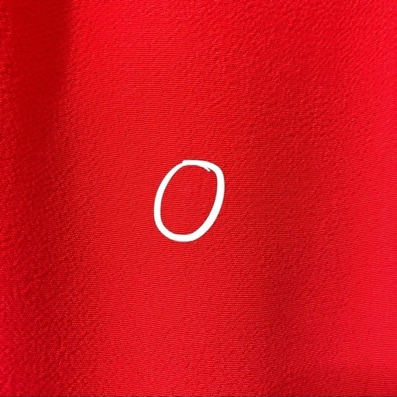 ba&sh | Thalgo Ruffle Yoke Plunging V-Neck Popover Top in Grenadine Red Size M - Picture 9 of 16